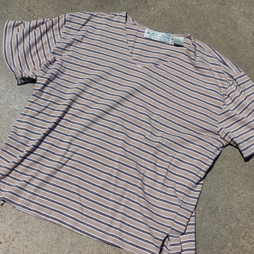 70s Retro Striped Boxy Tshirt by Emerald Isle